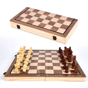 2in1 Chess & Checkers Foldable Play Game Set