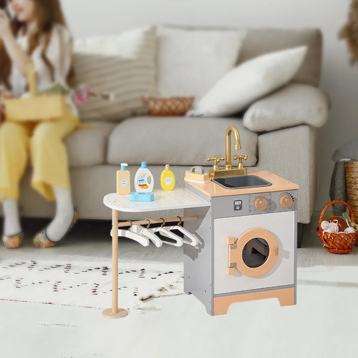 Mini Wooden Pretend Play Washing Machine