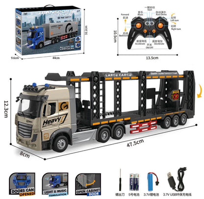 1:24 RC 2.4GHz Diecast Double-Layer Cargo Truck – Remote Control Large Truck Toy