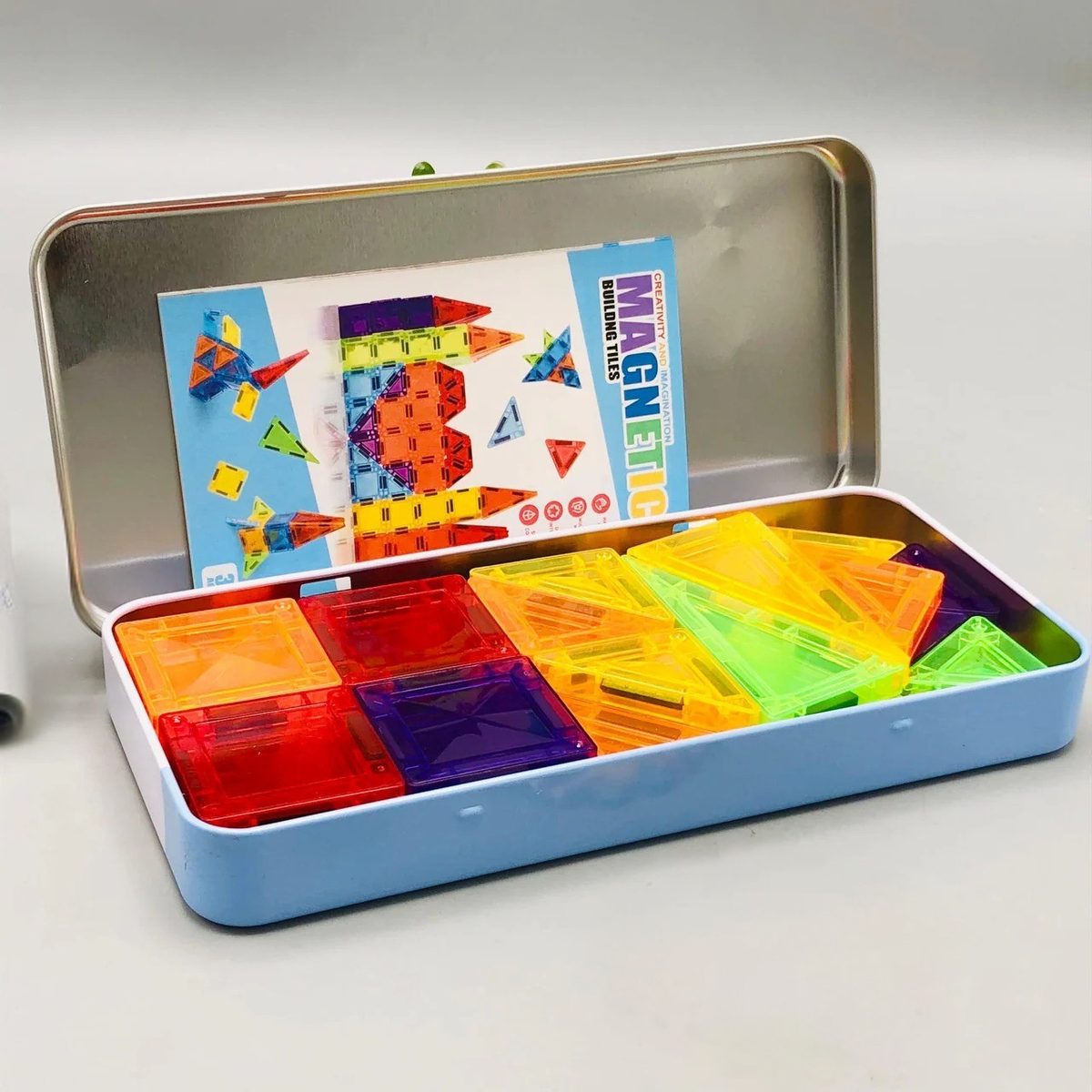 36Pcs Kids Magnetic Tiles Building Set With Storage Box