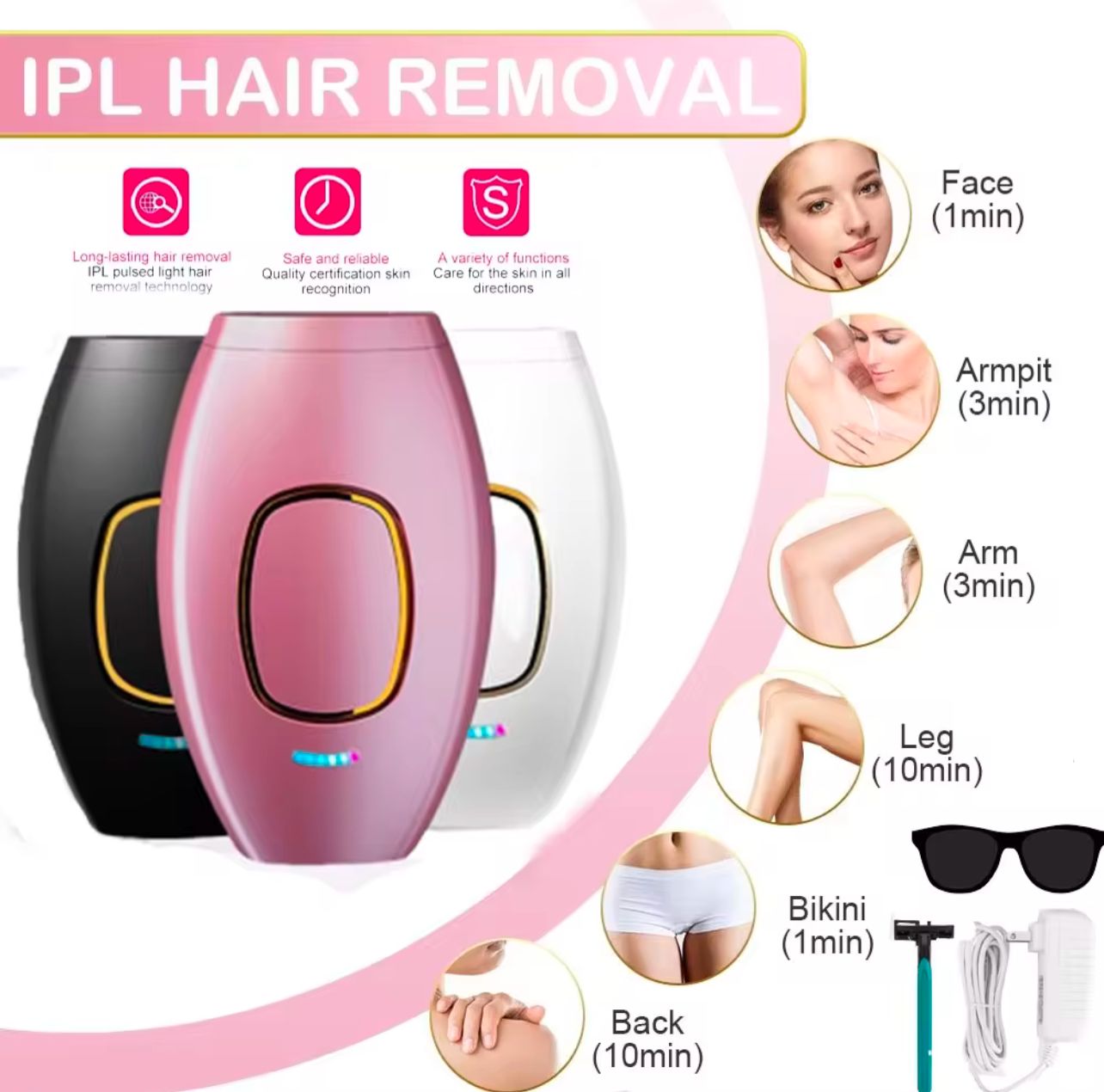 IPL Laser Hair Removal Handheld Device Kit