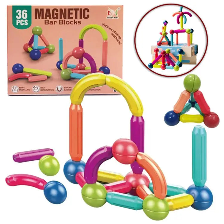 36Pcs Magnetic Puzzle Sticks Set