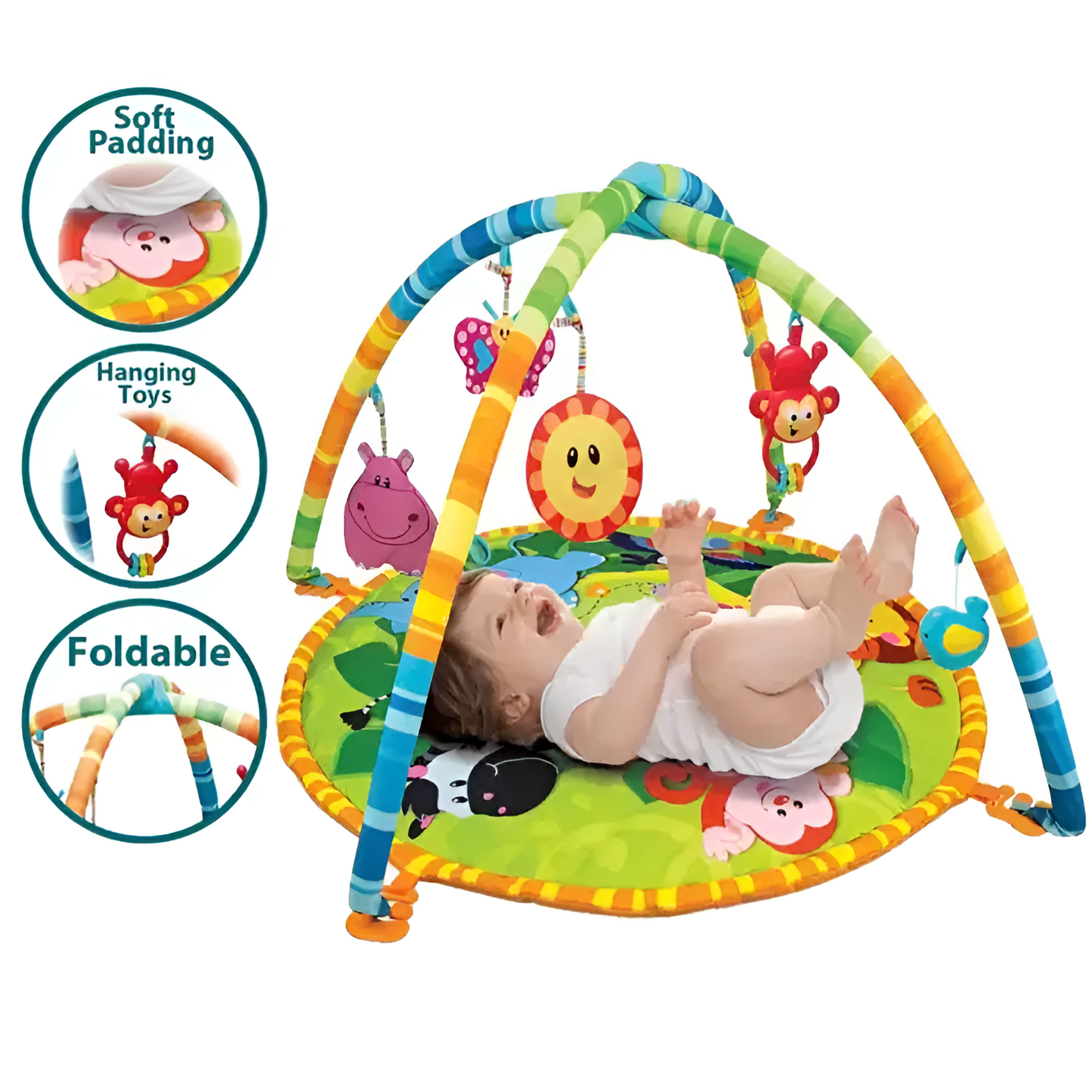 Baby Play Mat with Hanging Rattles For kids