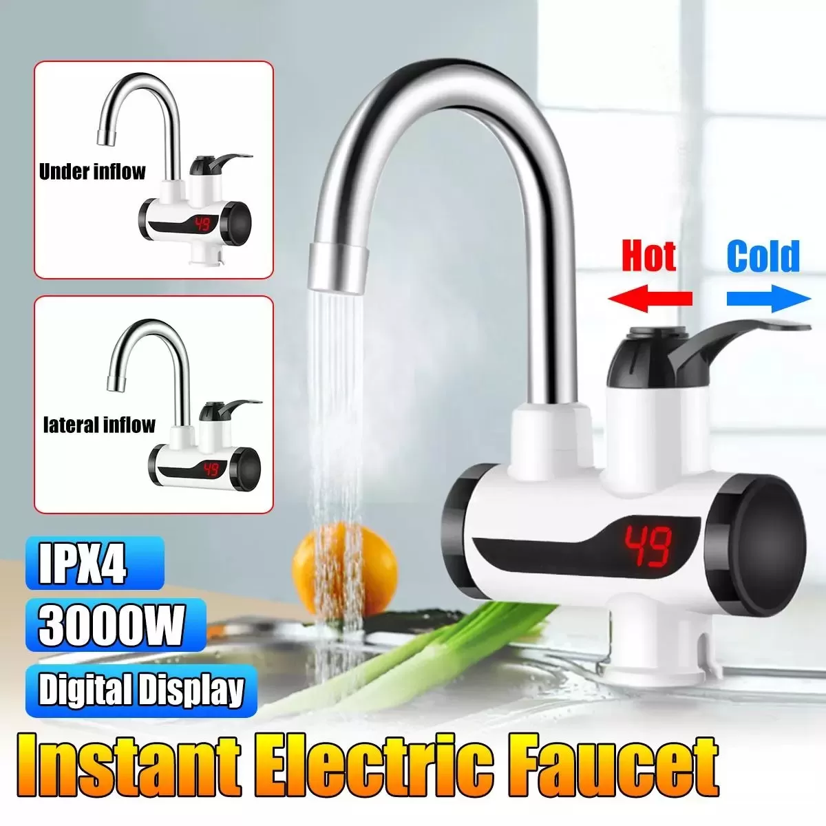 Instant electric water heater tap