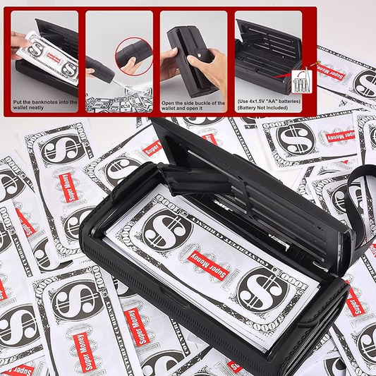 Money Wallet Purse with 100 fake dollers