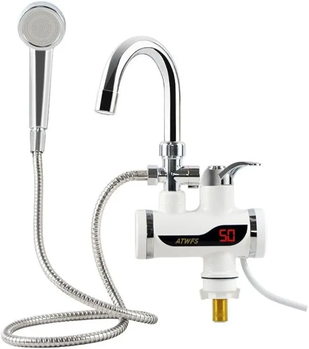 Instant Electric Water Heater Tap with Digital LED Display & Shower Head – 3000W Tankless Hot Water Faucet