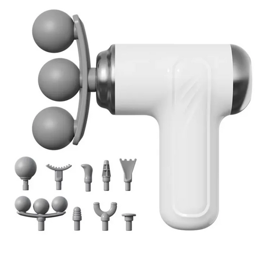 Electric Massage Gun - 9 Interchangeable Heads - Type-C Rechargeable Deep Tissue Body Massager for Pain Relief