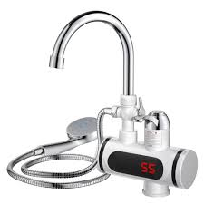 Instant Hot Water Tap Electric Faucet with Digital Temperature Display & Shower Head