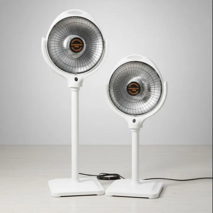 2-in-1 Adjustable Halogen Dish Heater & Carbon Room Heater with Wide Oscillation