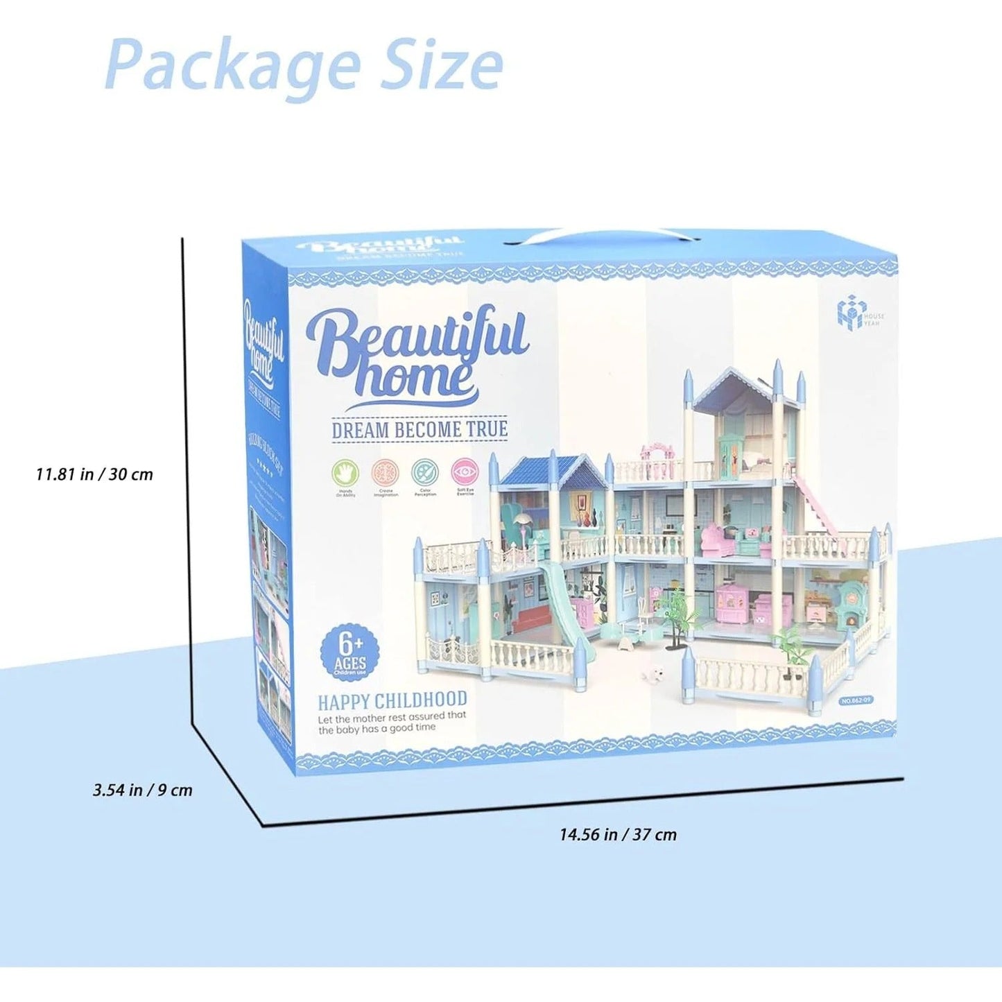 192Pcs DIY Dream Villa Luxury Doll House