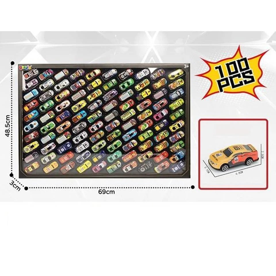 100Pcs Mini Metal Inertial Racing Cars Set