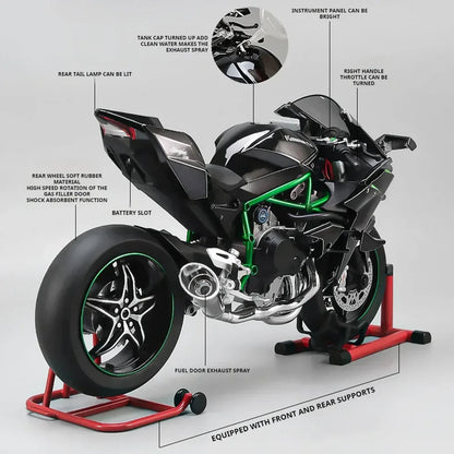 1:6 Diecast Kawasaki Ninja H2R Bootable Spray Bike
